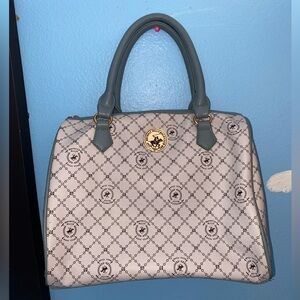 Beverly Hills Polo Club Logo Print Large Satchel Handbag